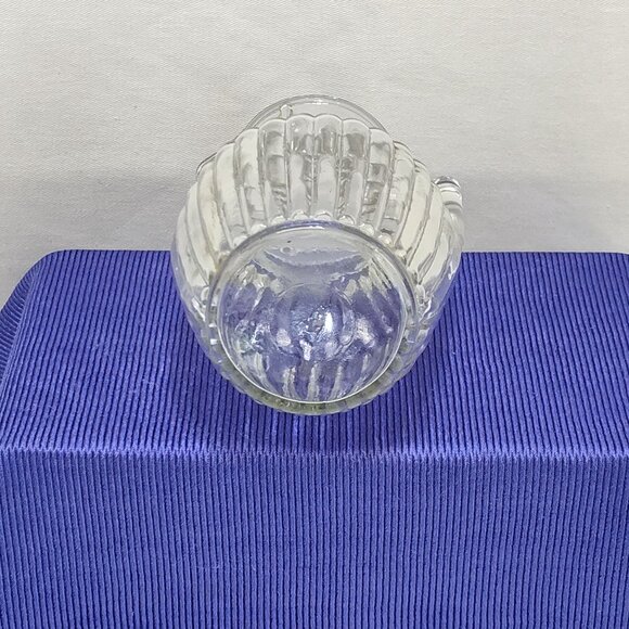 Miniature Glass Syrup Pitcher Dispenser Ribbed Design Handle For Individual Use - Picture 6 of 7